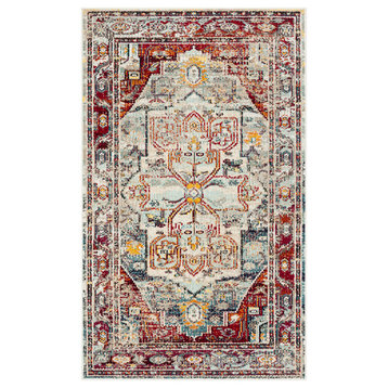 Safavieh Crystal Collection CRS503 Rug, Light Blue/Red, 3' X 5'