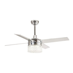 48 Dimmable Crystal Ceiling Fan With Led Light Remote
