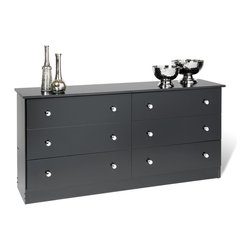 Prepac Edenvale Black 6-Drawer Dresser - Dressers