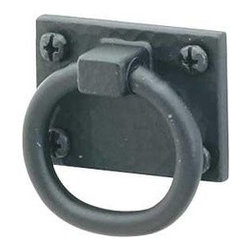 Acorn Black Iron Ring Pull - Cabinet And Drawer Handle Pulls