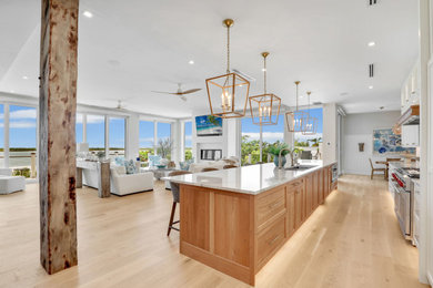 Kitchen - coastal kitchen idea in Philadelphia with an island