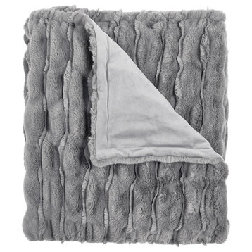 Stretchy Solid Color Faux Fur Throw