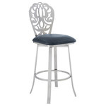 Armen Living - Cherie Contemporary 26" Counter Height Barstool, Brushed Stainless Steel Finish - The Armen Living Cherie contemporary bar height barstool features an attractive, yet adaptable aesthetic frame design. A wonderful choice for both the kitchen and the home bar setting, the Cherie comes with a 360 degree swivel seat that allows for a wide range of movement and easy socialization. The Cherie's Stainless Steel finish frame assures an unmatched degree of durability while complimenting contemporary design sentiments. Padded with foam, the Cherie's Grey Faux Leather upholstered seat offers exceptional support that is further enhanced by the stool's added footrest. An excellent choice for any modern home, the Cherie is sold with your choice of two industry standard sizes; 26 inch counter and 30 inch bar height.