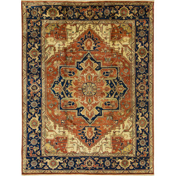 Heria Style Hand Woven Rug, 9'x11'10"