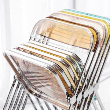 Modern Clear Lucite and Acrylic Folding Game Chairs