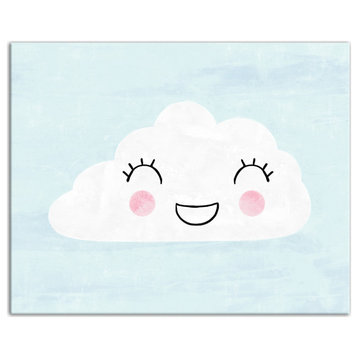 Happy Cloud In Blue Sky 20x16 Canvas Wall Art