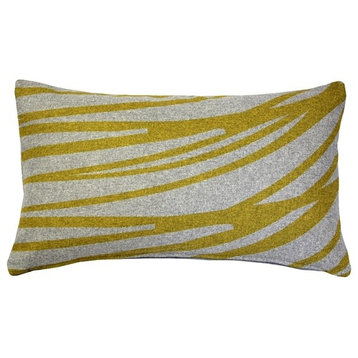 Pillow Decor - Kukamuka Scandinavian Meri Lumbar Rectangular Pillow 12x19, Yello