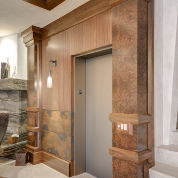 Millwork surrounding residential elevator