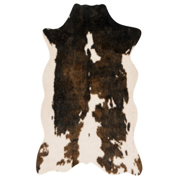 Southwestern Faux Cowhide Grand Canyon Area Rug, Beige/Brown, 3'10"x5'