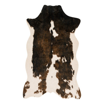 Southwestern Faux Cowhide Grand Canyon Area Rug, Beige/Brown, 3'10"x5'