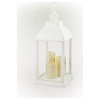 White Candlelit Lantern with Warm White LED Lights