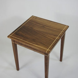 Walnut End Table with Maple Inlay - Side Tables And End Tables