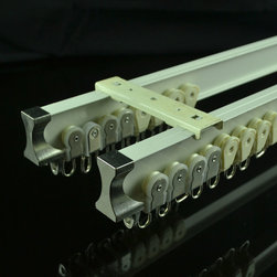 CHR8222 Ivory Bendable Double Curtain Tracks Ceiling Mount For Bay Window - Curtain Rods
