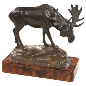 Standing Moose Sculpture Rustic Decorative Objects And Figurines By Lodgeandcabins Houzz