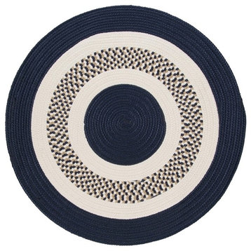 Flowers Bay Rug, Navy, 6' Round