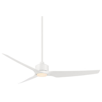 Stella Indoor/Outdoor 3-Blade Smart Ceiling Fan 60" Matte White, Light Kit