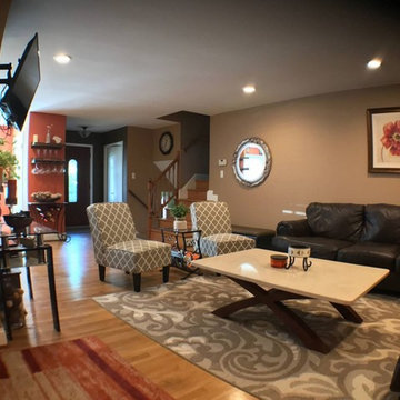 Marble & Granite Before and After Living Room and Kitchen