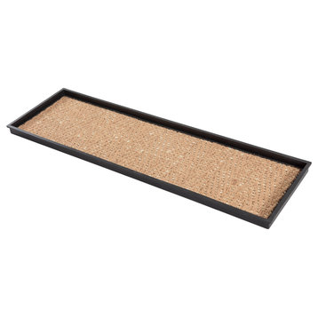 46.5"x14"x1.5" Natural/Recycled Rubber Boot Tray Tan/Khaki Coir Insert