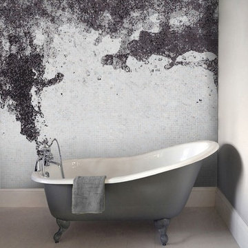 Abstract Gray Splash | Glass Mosaic | PIXL Mist Collection