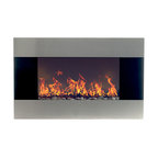 Northwest Stainless Steel Electric Fireplace With Wall Mount and Remote