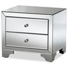 Farrah Hollywood Regency Glamour Style Mirrored 2-Drawer Nightstand
