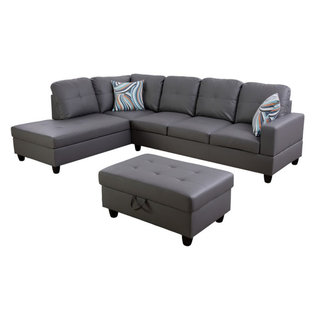 Lifestyle Furniture Lemonda Left Facing Sectional Ottoman in