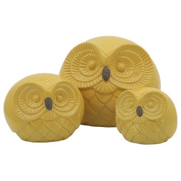 Cer S/3 Owls 7.5", Yellow