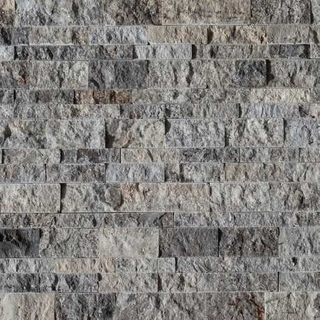 Travertine Split face Silver Ledge 7.25"x19.75", Stone Panel- 20 boxes