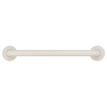 Coated Grab Bar With Safety Grip, ADA, Nylon Flange - 1 1/4" Dia, White, 16"