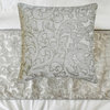 Silver Jacquard CA King 86"x18" Bed Runner WITH Two Pillow Cover-Ethereal Silver