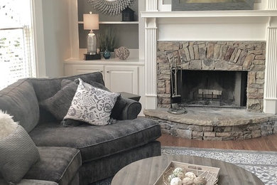 Inspiration for a transitional family room remodel in Atlanta