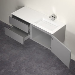 LUSSO STONE VOLA MATT CONCRETEGREY VANITY UNIT AND BASIN 1200 - Products
