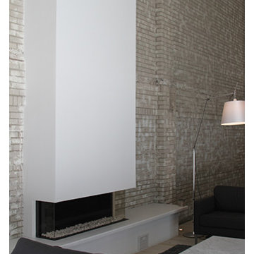 Linear fireplaces