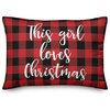 This Girl Loves Christmas, Buffalo Check Plaid 14x20 Lumbar Pillow