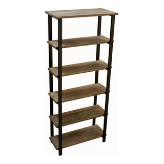 Metal and 2024 solid wood bookcases