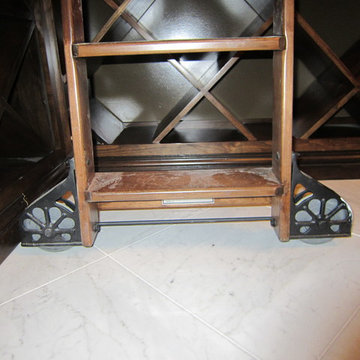 Rolling Library Ladder Sunburst Wheels New Orleans Home Wine Cellar