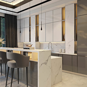 3D Interior Visualization For A Stupendous Kitchen Studio Design