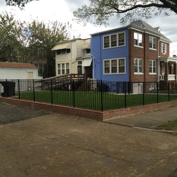 New Concrete Driveway Entrance in Washington DC with Retaining Walls