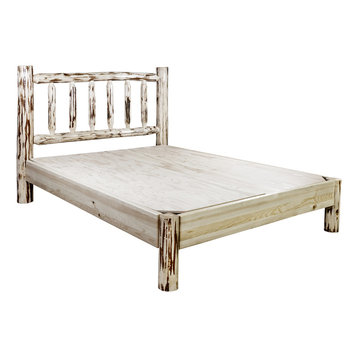 Rustic California King Platform Beds, How To Make A Pallet Bed Frame Fuller And Wider