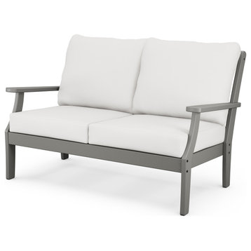 Trex Outdoor Yacht Club Deep Seating Loveseat, Stepping Stone/Textured Linen