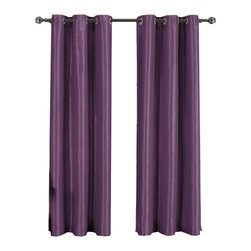 Royal Tradition - Single Soho Grommet Thermal insulated Blackout Panel, Purple, 42"x63" - Curtains