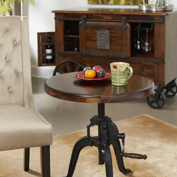 Manchester Brown Adjustable Round Accent Table