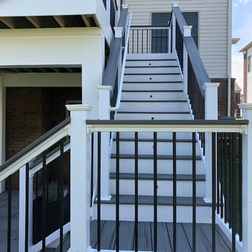 Ashburn VA Trex Deck and Paver Patio with Retaining Wall