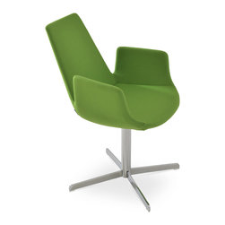 EIFFEL ARM 4 STAR-PISTACHIO CAMIRA WOOL - Dining Chairs