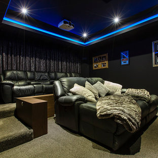 Inspiration for a contemporary home theater remodel in Sunshine Coast