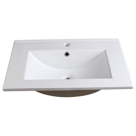 Fresca FVS8125 Allier 24" Ceramic Drop In Vanity Top - White