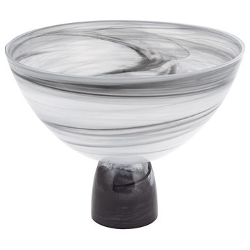 Milky Way Footed Alabaster Glass Centerpiece Bowl, 10x7"