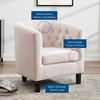 Armchair Accent Chair, Velvet, Pink, Modern, Living Lounge Hotel Hospitality