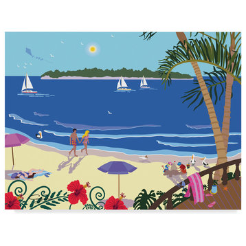 Cindy Wider 'Down By The Seashore' Canvas Art, 32"x24"