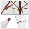 6' Silver Anodized Push Lift Fiberglass Rib Aluminum Umbrella, Sunbrella, Natural